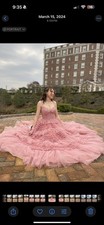 Sherri Hill pink tulle ballgown prom dress sweetheart size 8