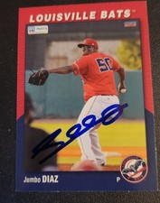 Jumbo Diaz Autograph Signed 2016 Choice Louisville Bats Card Cincinnati Reds