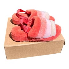 UGG FLUFF YEAH Slide Women s US 10 Slipper Sling Back in Lava Flow Multi 2061