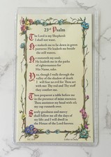 23rd Psalm Prayer Card in Pvc Sleeve Catholic The Lord is my Shepherd,