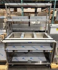 NEW RANDELL 3613 48" 3 WELL HOT FOOD STEAM BUFFET TABLE W/ SHELVING