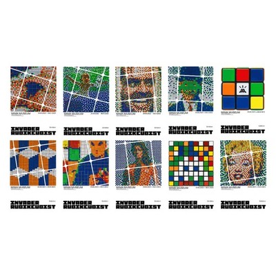 Space Invader Rubikcubist - Poster Set MIMA Museum -  Street Art - Like Banksy 