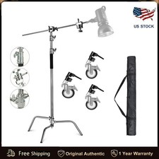 Heavy Duty Light Reflector C Stand with Boom Arm Castor Wheels for Aputure Godox