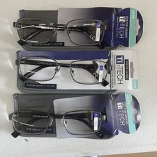 "3 PAIR" Foster Grant Ti-TECH HYPER-FLEX TI100 2.75 DGN Reading Glasses READERS