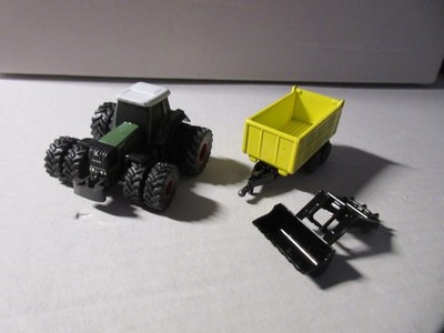 Bruder 1:128 Mini Fendt Vario 930 with Front Loader and Twin Tyres and Trailer!!