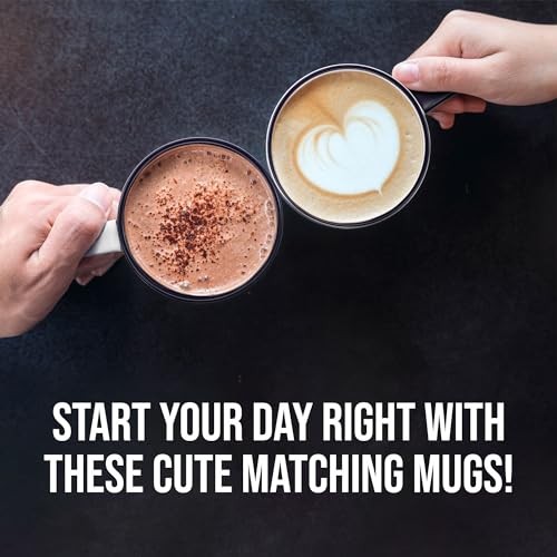 Stackable Coffee Mugs 2 Pc Set | 14oz Ceramic Cups for Kitchen Countertop, - Picture 6 of 8