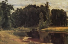 "Pond in the old park. Study 1897 "     Canvas Wall Art Picture Print
