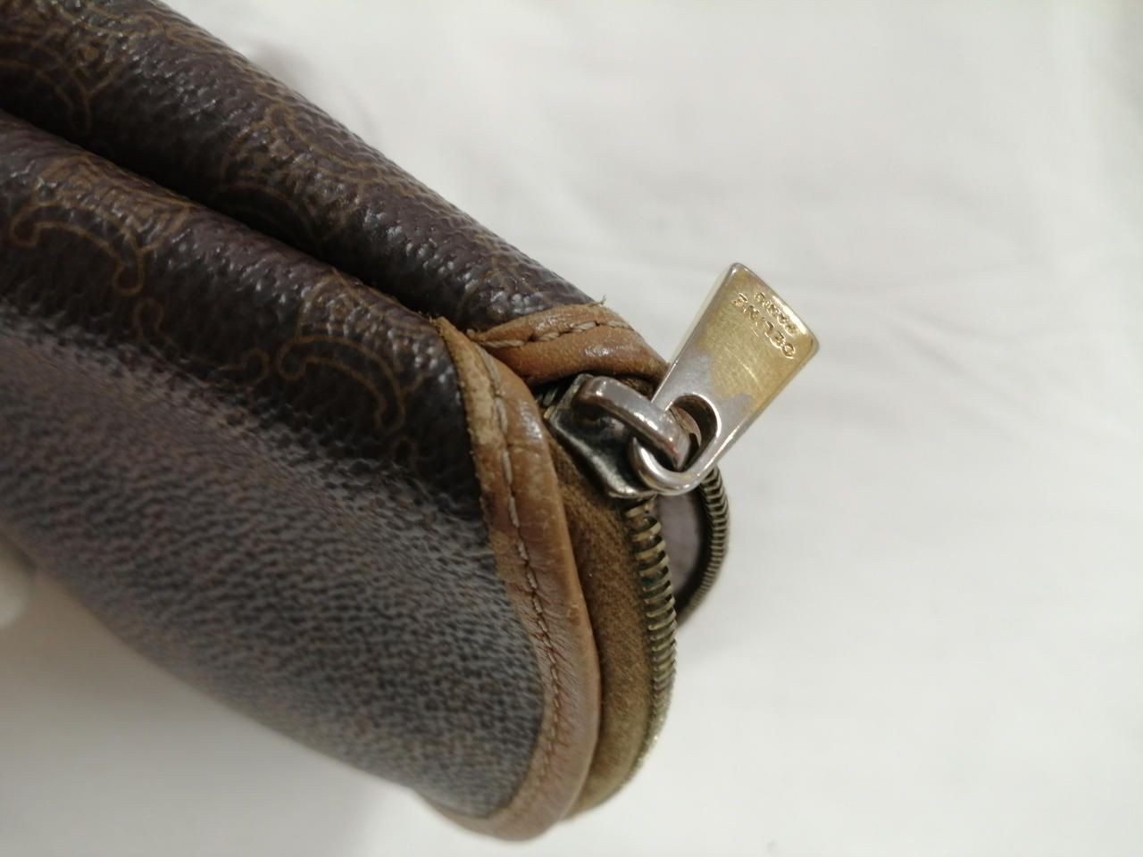 CELINE Macadam Pattern Mini Pouch Dark Brown Used - image 14