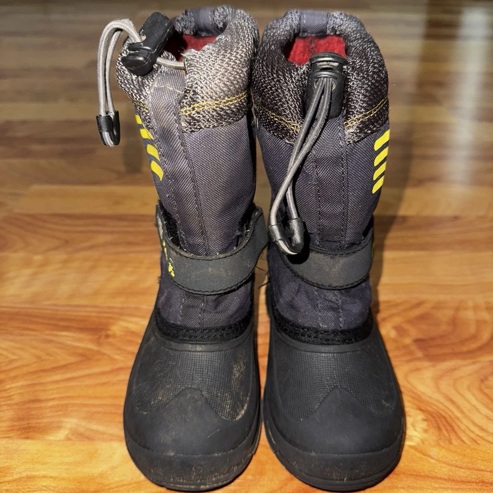 BOTAS DE NIEVE KAMIK COASTER 3 NIÑOS PEQUEÑOS EE. UU. TALLA 11 Carbón y Amarillo Gancho y Lazo Foto 3 de 4