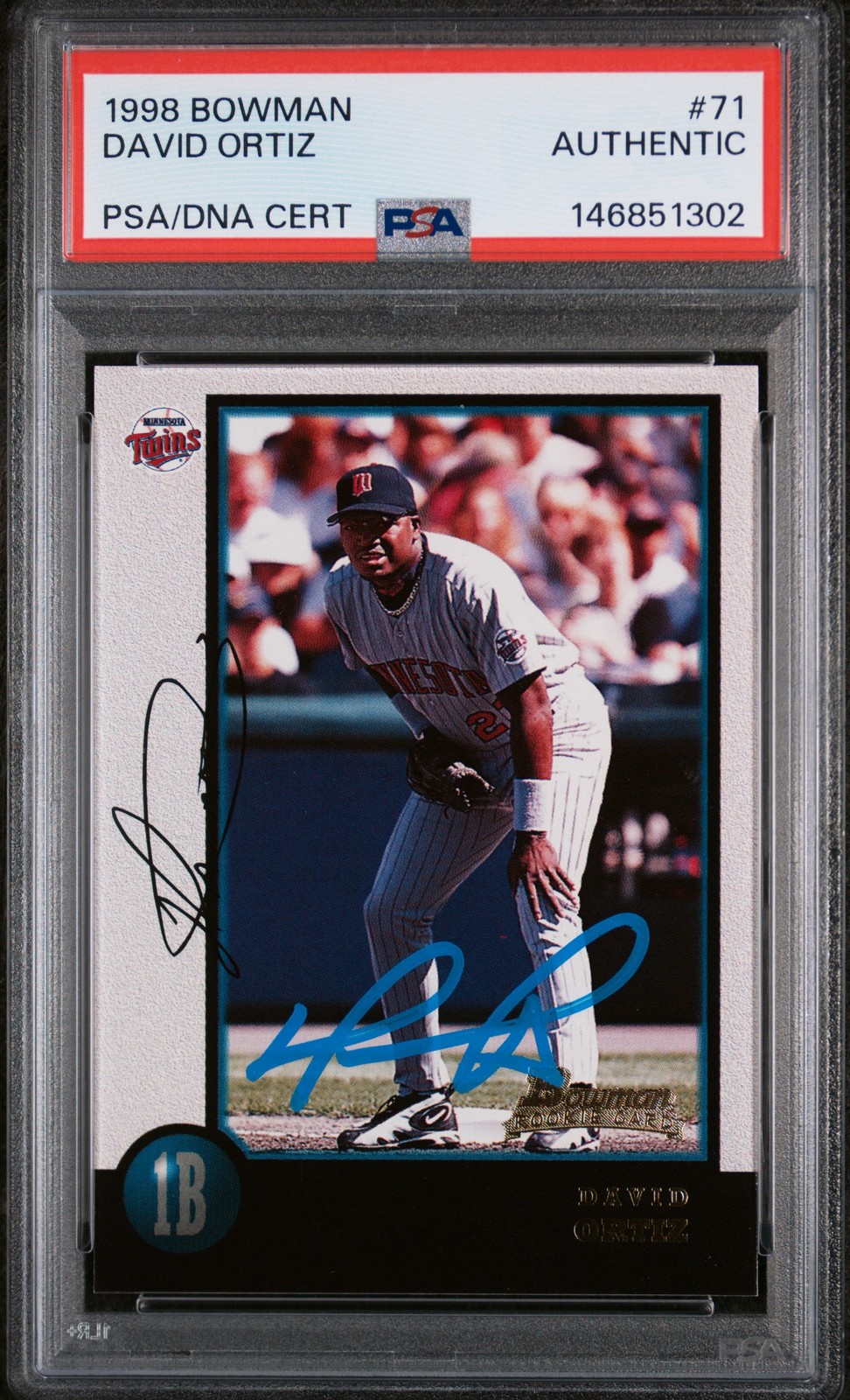 1998 BOWMAN #71 DAVID ORTIZ PSA AUTHENTIC AUTO AUTHENTIC