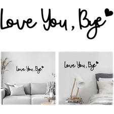 Love You Bye Wood Sign Home Decor Above Door Topper Boho Window Wall Art Gift