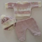 VTG 1985 Cabbage Patch Kids PREEMIE 6-201c BBB 3pc Knit Purple Sweater Set RARE!