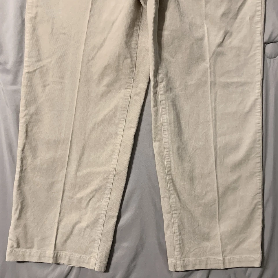Pantalones Jones & Co Talla 10 Beige Crema Pana Pierna Ancha Parche Corto Bolsillos Elásticos Foto 4 de 4