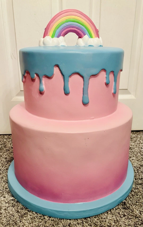 Globos Unicornio Rosa Pastel Pastel Comida Taburete Decoración Tik Tok Viral Foto 3 de 4