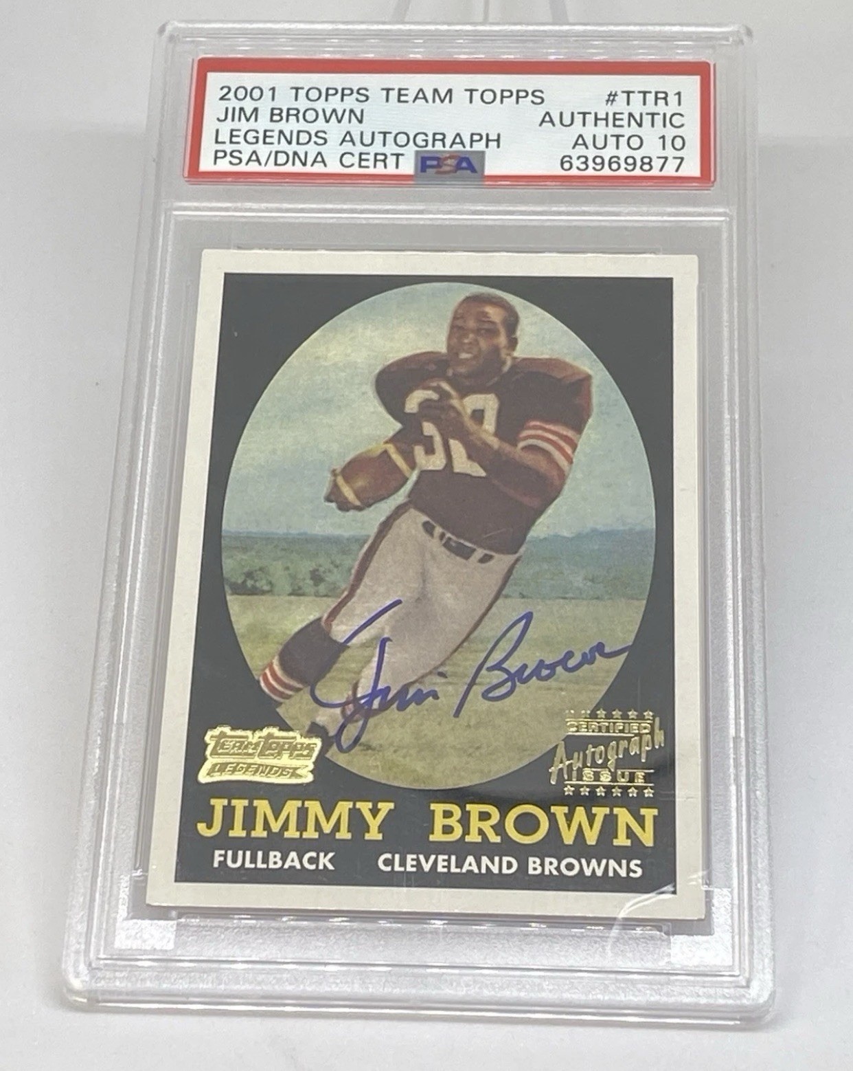Jim Brown 2001 Team Legends Autograph PSA/DNA AUTO GEM MT 10 HOF COLLECTION POP3