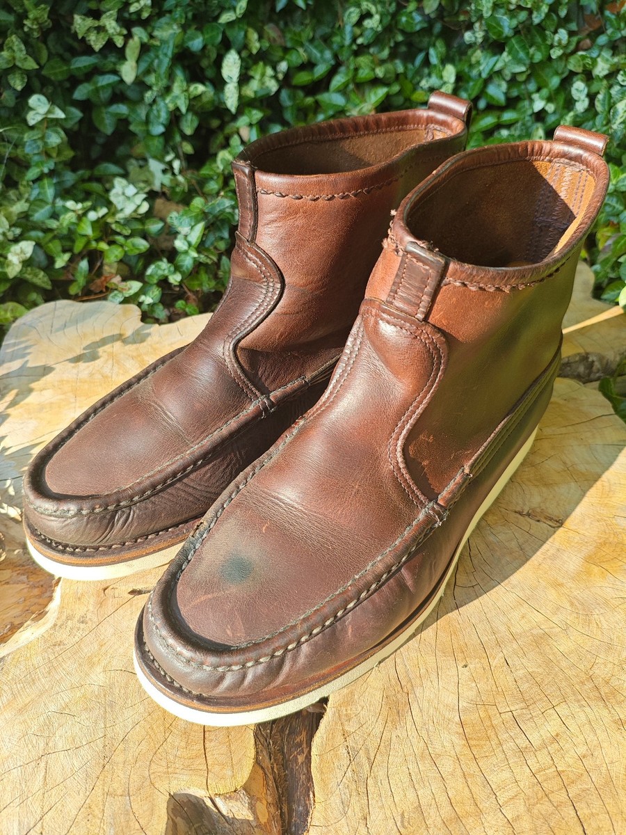 Russell Moccasin Knock A'bout Boots Knockabout 9 E Brown | eBay