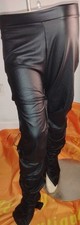 Black Faux Leather Jogger Pants