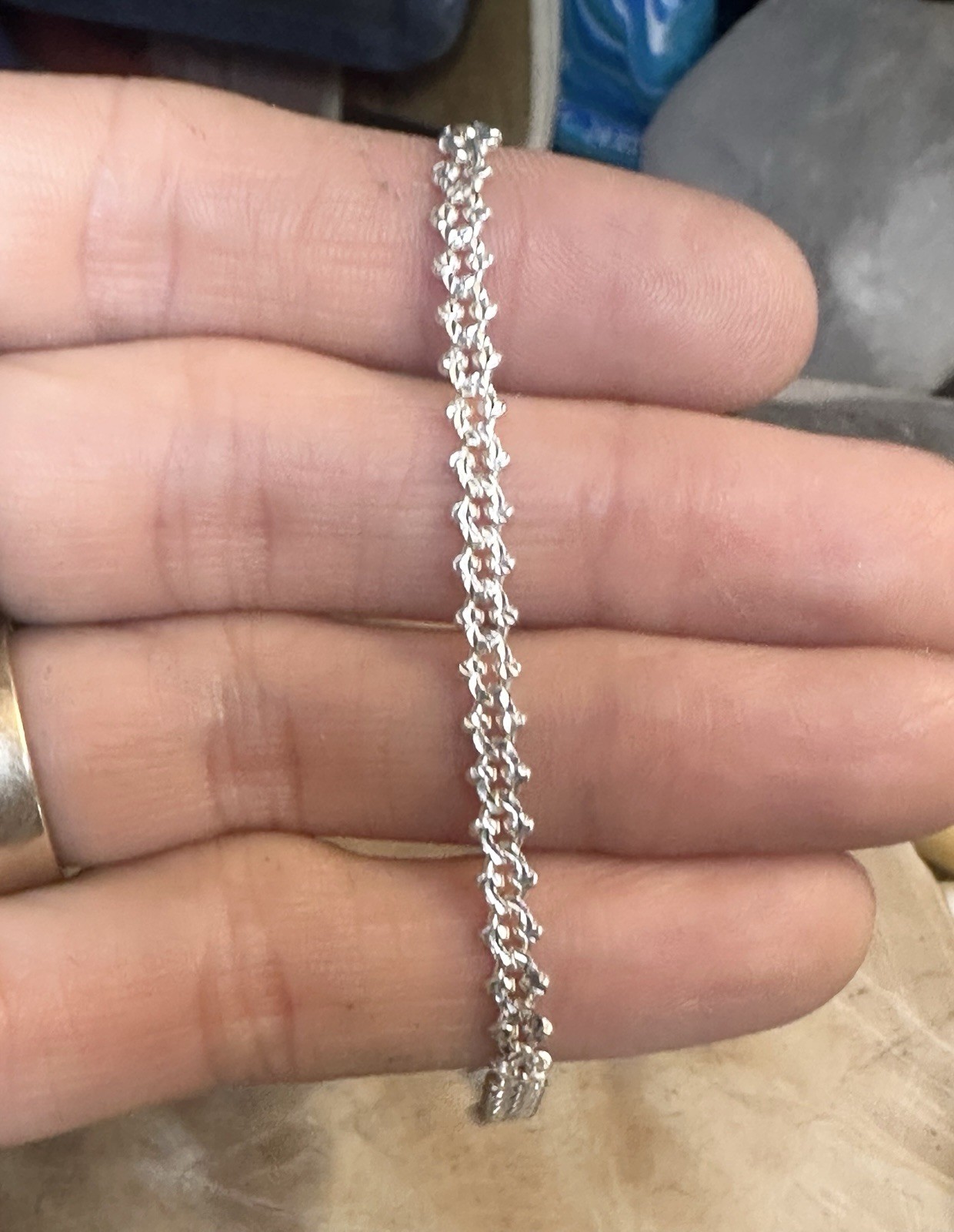 Vintage Interlocking Patterned 925 Sterling Silve… - image 3