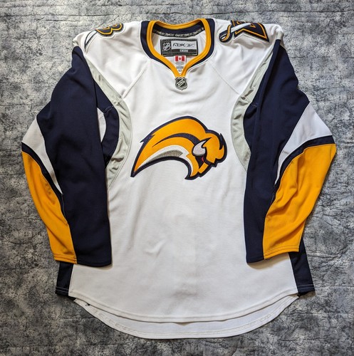BUFFALO SABRES Authentic Reebok 1.0 Jersey sz 52 White Away Buffaslug NHL Hockey