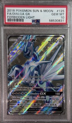 2018 POKEMON SUN & MOON FORBIDDEN LIGHT #125 FULL ART/DIALGA GX
