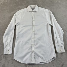 Charles Tyrwhitt Dress Shirt Mens 15-33 Solid White Extra Slim Fit Non Iron