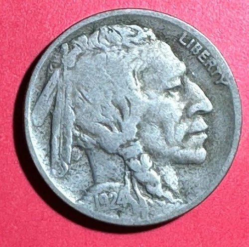 1924D US Buffalo Nickel! "Denver" Mint! FINE! Old US Coin!