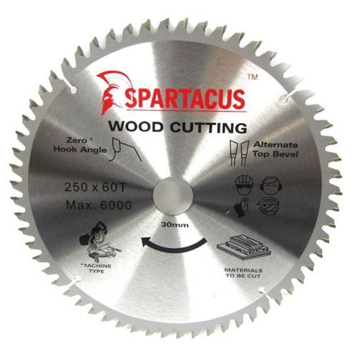 Spartacus Wood Cutting Saw Blade 250mm x 60 Teeth x 30mm Scheppach TS2500 KSE250