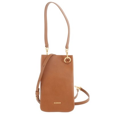 Auth Jil Sander LINK SM Crossbody Shoulder Bag JSWU856671 Leather Brown Reuse