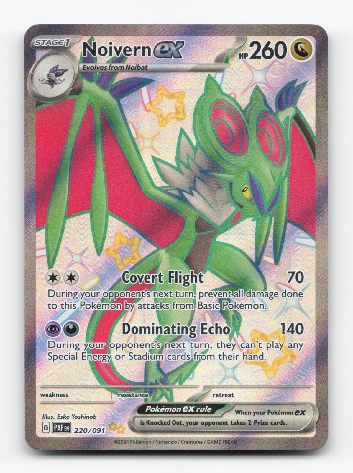 Pokemon TCG - Noivern ex 220/091 Near Mint Shiny Ultra Rare Paldean Fates