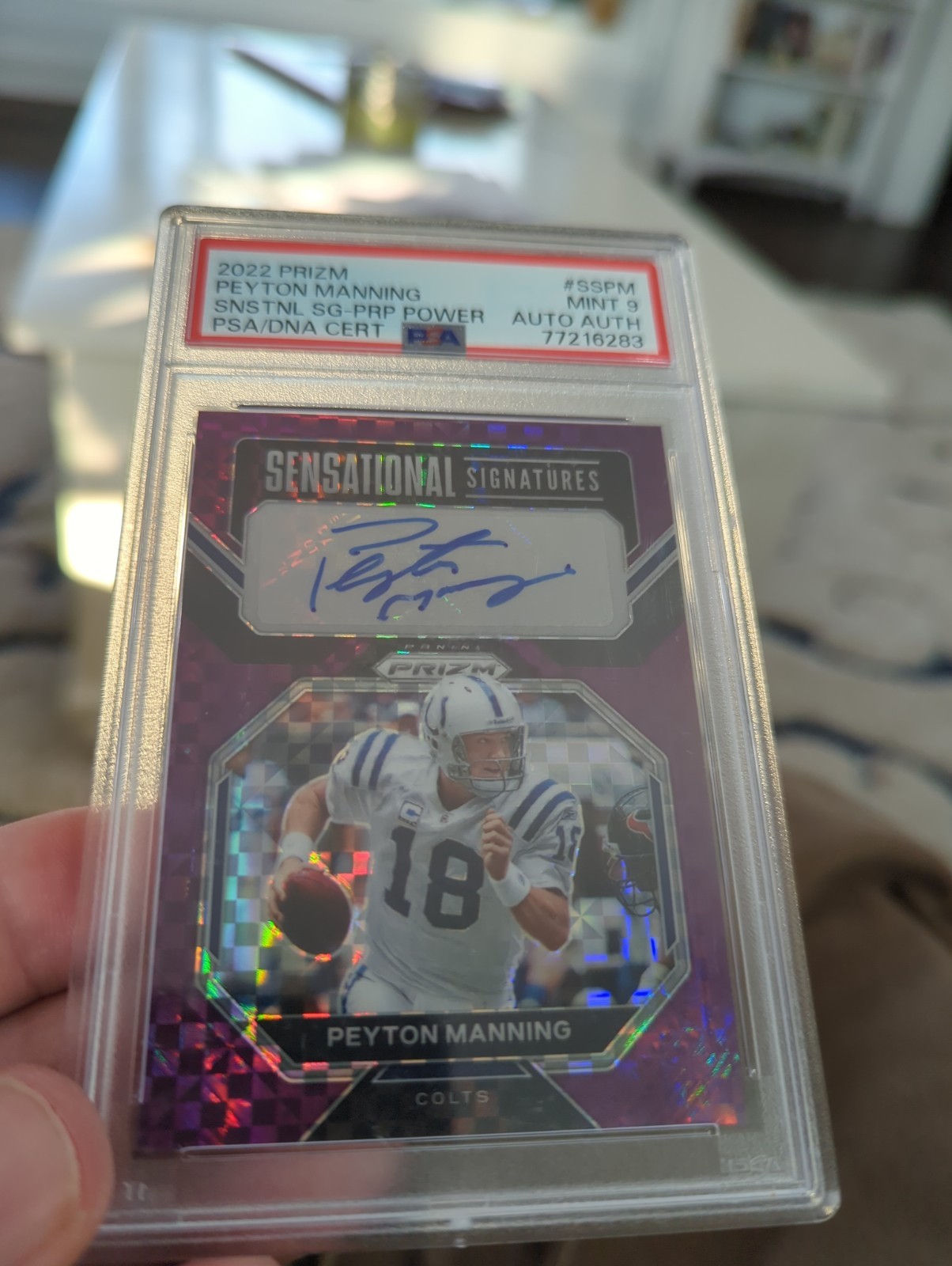 2022 Prizm Peyton Manning PSA 9 Sensational Signatures 4/5 ***See Pics And Des.  view 2