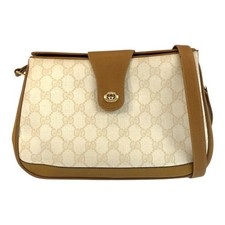 GUCCI vintage 116 02 076 Shoulder Bag Pochette Ivory Brown GG Supreme Canvas
