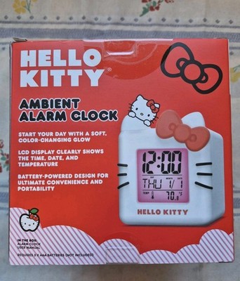 Hello Kitty Ambient Alarm Clock LCD Display Multicolor Night Light,Gift Idea NIB
