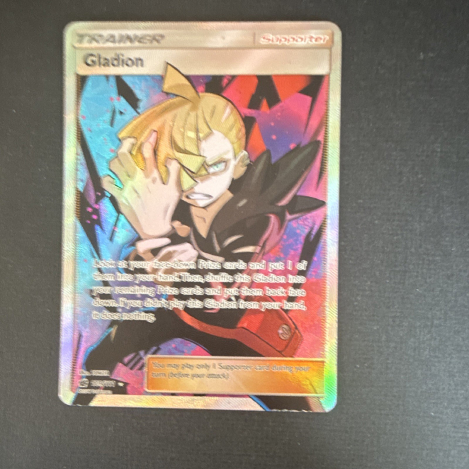 Pokemon Gladion Full Art Holo Ultra Rare 109/111 SM Crimson Invasion ENG