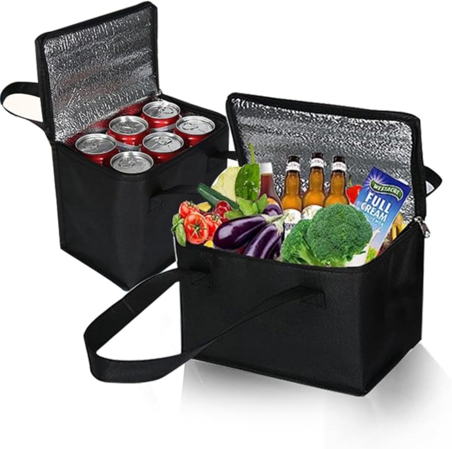 2 Pack Insulated Cooler Bags 5L & 7L Thermal Picnic Bag Food Delivery Lunch