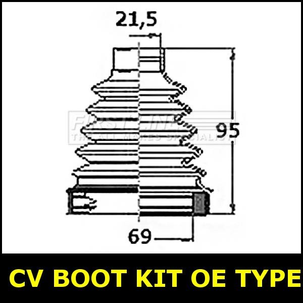 CV Boot Kit OE Type FrontInner Fits RENAULT LAGUNA MEGANE III 1.4 1.6 1.9 B5B6