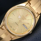 REFURBISHED SEIKO 5 AUTOMATIC JAPAN MENS VINTAGE GOLDEN DIAL WATCH a442358-1