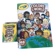 Crayola Colors Of The World Coloring Activity Book w 32ct Crayons USA Made NEW