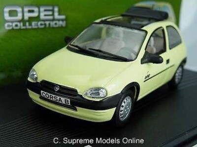 OPEL VAUXHALL CORSA MODEL CAR 1993-2000 YELLOW 1:43 SCALE SWING