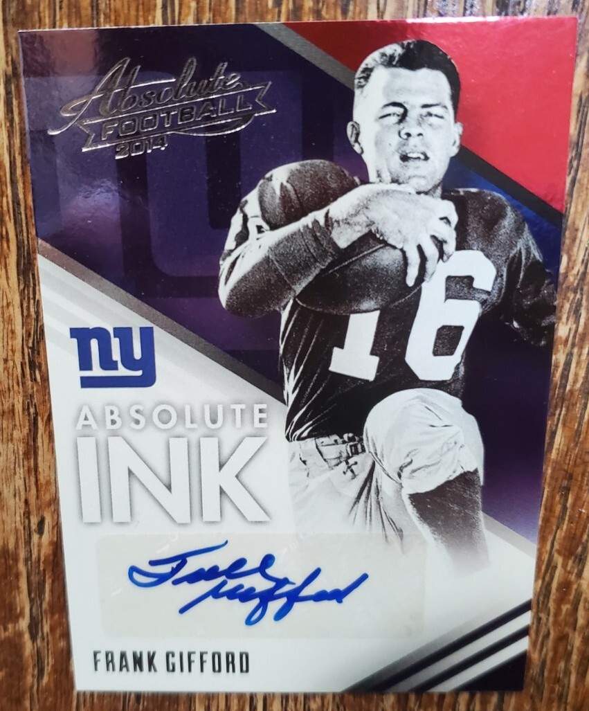 2014 Panini Absolute Ink Giants Frank Gifford Autographed Signed