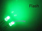 100pcs, 3mm Green Diffused Flash Flashing Blink Bright LED Leds with Green Lens