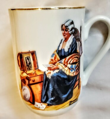 Set of $ VTG 1982 Norman Rockwell Coffee Cup Mug Memories Music