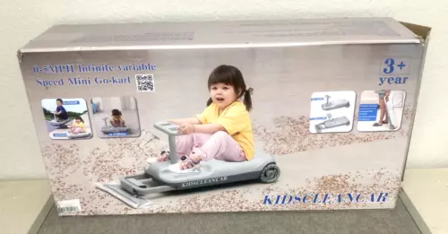 NEW Open Box Kids Clean Car Variable Speed (0-5 MPH) Mini Go-Kart