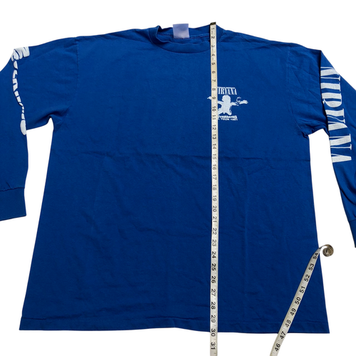 T-shirt single stitch NIRVANA STAFF BLUE NEVERMIND UK. TOUR Long Sleeve Size XL - Picture 4 of 23