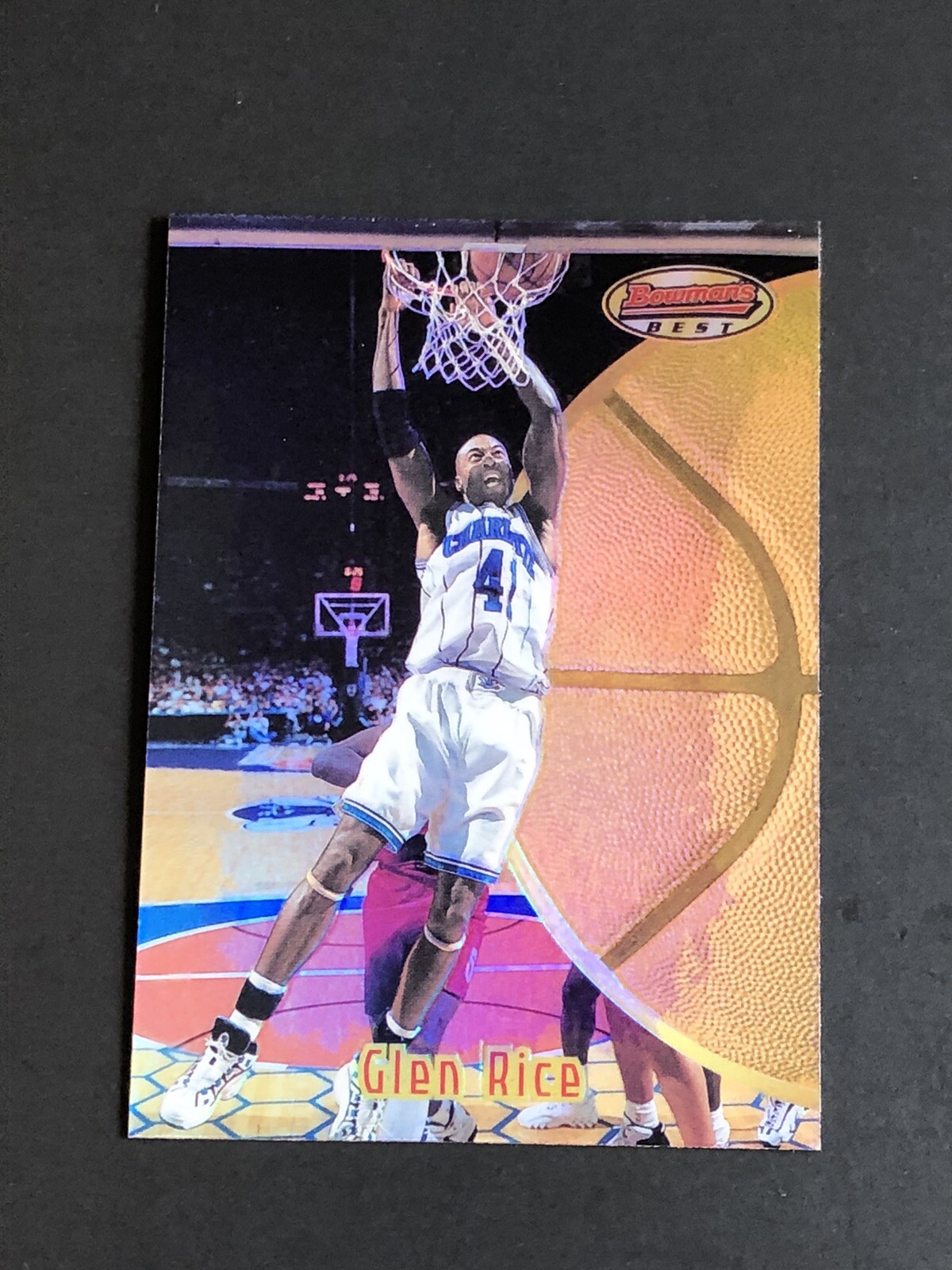 1997-98 Bowman's Best Refractor #82 Glen Rice Charlotte Hornets
