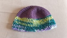 Hand Crochet Beanie Hat Size M-L Acrylic 