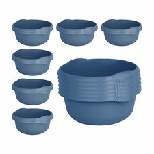18 x Casa 32cm Washing Up Round Bowl 7L Kitchen Sink Basin Garden Caravan - Navy