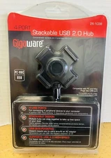 Gigaware 4-Port Stackable USB 2.0 Hub 26-1038 New Free Shipping