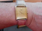 Vintage Seiko Tank Watch 5Y30-5060 RO 867553  Gold Face - Needs New Battery*