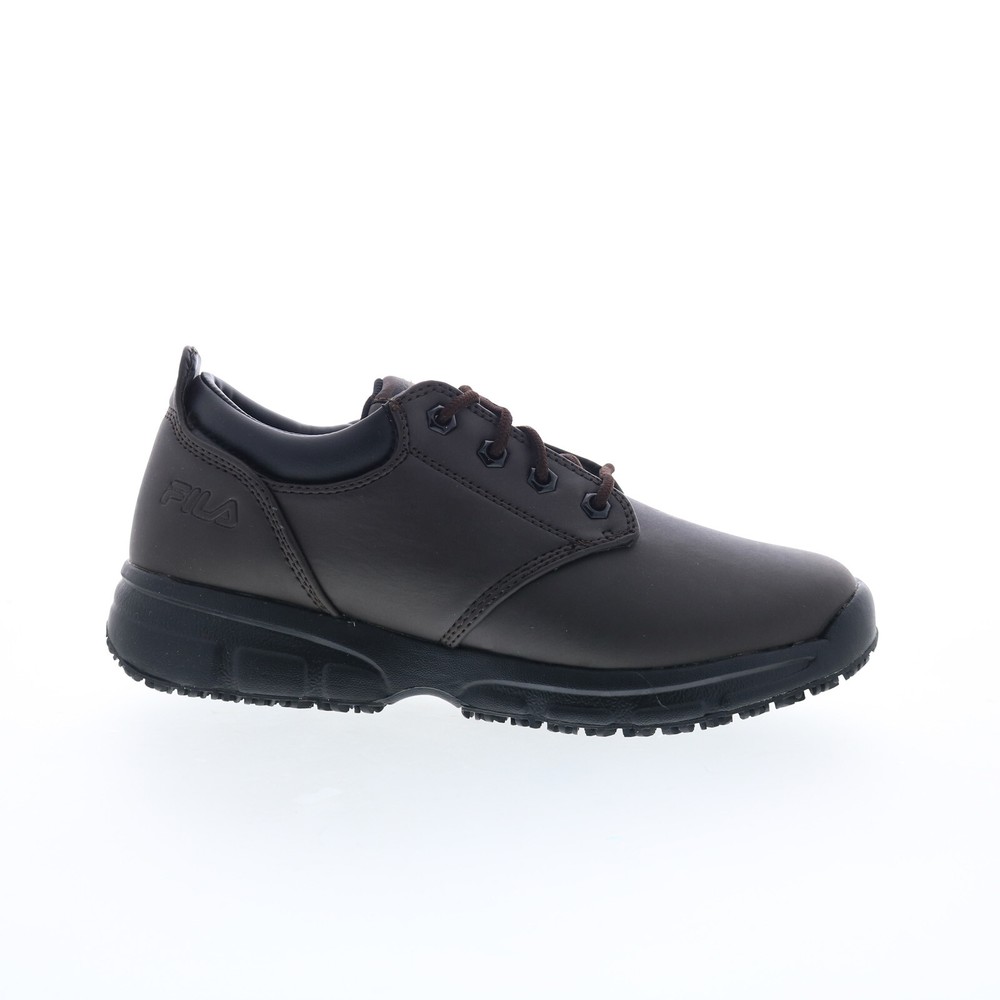 Fila Memory Blake Slip Resistant Brown Mens Athletic Shoes