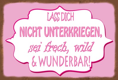 Ontrada Holzschild 12x18cm Lass Dich Nicht Unterkriegen Sei Frech Wild Holz